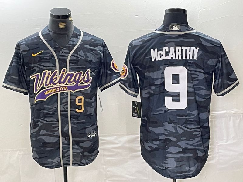 Men Minnesota Vikings #9 Mccarthy Camo Joint Name 2024 Nike Limited NFL Jersey style 2->philadelphia 76ers->NBA Jersey
